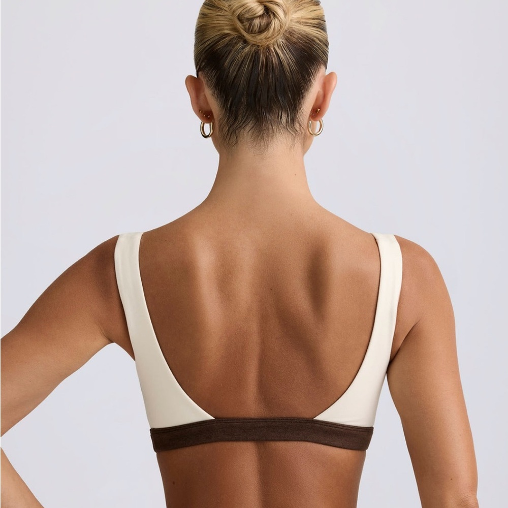 Bo+Tee OH POLLY Contrast Sports Bra in Pecan Marl - Picture 2 of 12